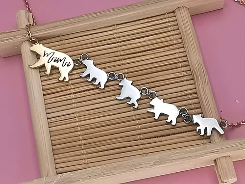 Miniatura 5 de Sweet Family - Collar con colgante para mamá y oso bebé, regalo para ella, mamá, madre, regalo para ella, Acero inoxidable, no conocido