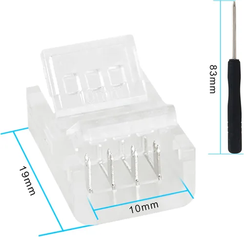 Miniatura 2 de RGBZONE 10 conectores LED de 4 pines, conector RGB de tira a tira para 0.394 in, resistente al agua o no impermeable, SMD 5050/3528 RGB luces