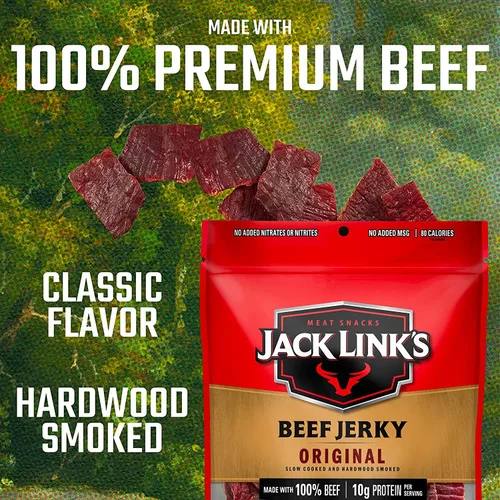 Miniatura 6 de Jack Link's Carne seca original, 9 onzas (paquete de 2) + palitos de ternera, original, 0.92 onzas (20 unidades) - Gran aperitivo para el día a día
