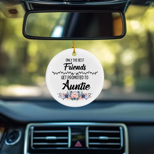 Miniatura 3 de Only The Best Friends Get Promoted to Auntie - Adornos de cerámica para mujeres, regalo para mujeres, anuncio de bebé, árbol de Navidad, adornos