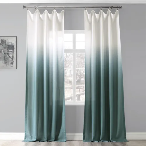 HPD Half Price Drapes FELCH-OMB1701-84 - Cortinas traslúcidas de lino sintético para sala de estar, dormitorio, 50 x 84 pulgadas, color aguamarina