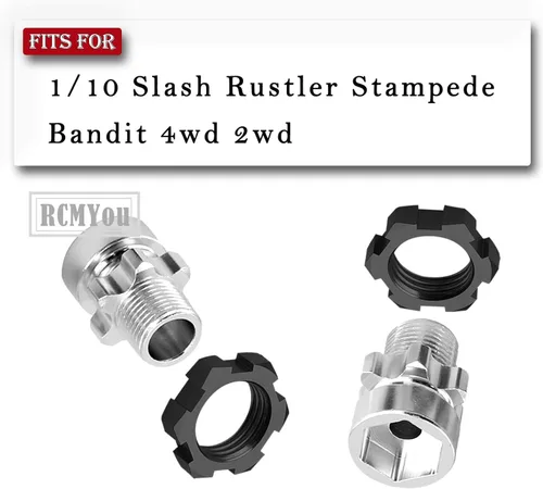 Miniatura 2 de Parte de mejoras de llave hexagonal de rueda de 0.472 in y 0.669 in para 1/10 Slash Rustler Stampede Bandit 4wd 2wd, adaptadores de cubo hexagonal