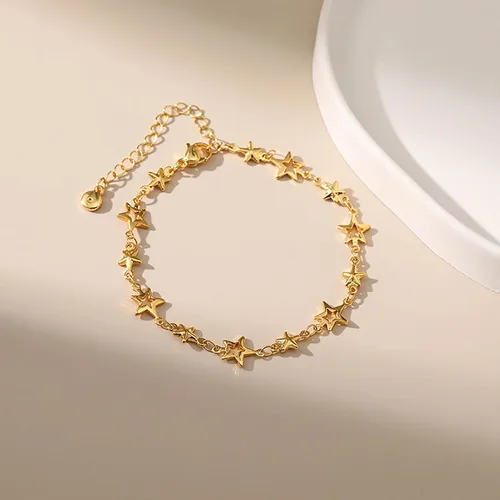 Miniatura 47 de Delicadas pulseras de oro para mujer, chapado en oro 18, ajustable, mal de ojo, mariposa, cuentas, perla, corazón, turquesa, hecha a mano para mujer