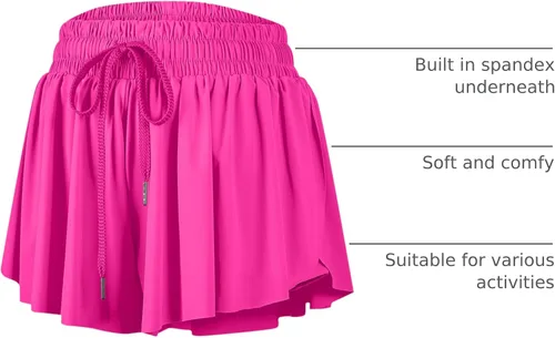 Miniatura 153 de Blaosn Pantalones cortos atléticos fluidos para mujer, gimnasio, yoga, entrenamiento, correr, pantalones cortos de tenis, falda falda linda, ropa