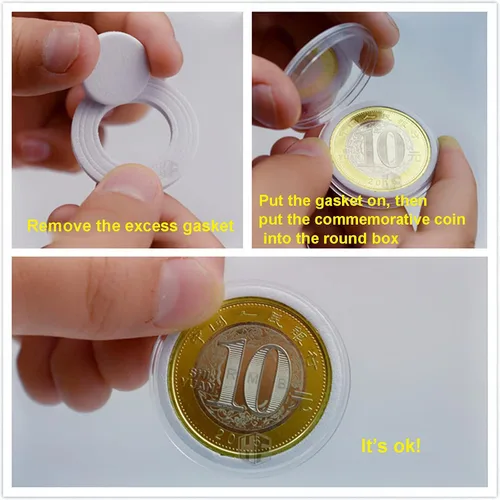 Miniatura 4 de Soporte para cápsulas de monedas de madera, caja de almacenamiento de monedas con junta de espuma para suministros de colección de monedas