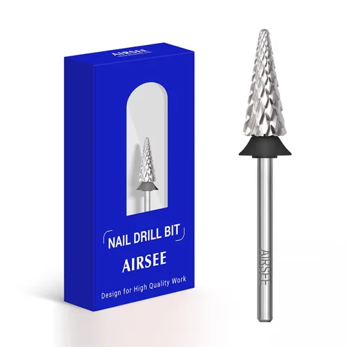Miniatura 12 de AIRSEE Punta de carburo de tungsteno para taladro de uñas acrílico Efile, cabeza de máquina eléctrica de lima para manicura, pulido, arte