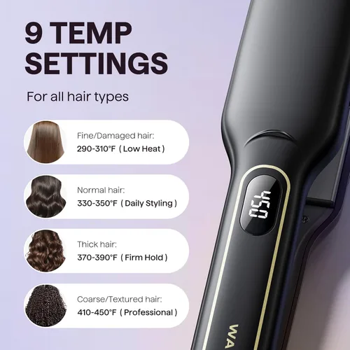 Miniatura 7 de Wavytalk Alisador de pelo de mojado a liso, plancha plana de titanio de 1.75 pulgadas con ventilación, alisador para cabello húmedo o seco con doble
