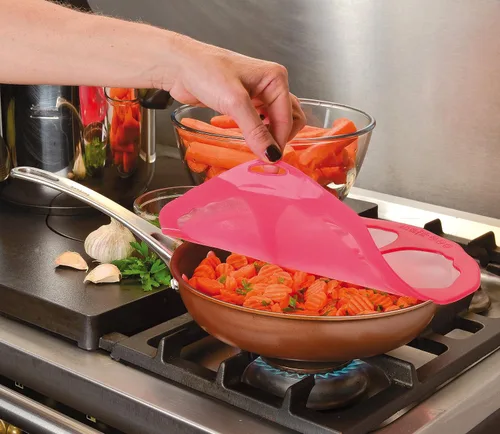 Miniatura 7 de Charles Viancin - Tapa de silicona de hibisco para almacenamiento de alimentos y cocinar - 6 pulgadas - Sellado hermético en cualquier superficie