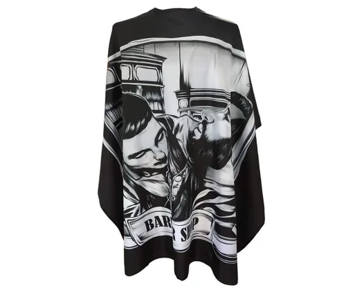 Miniatura 10 de Pelocapa - Capa de barbero para hombres, capa de corte de pelo con cierres de presión, vestido de peluquería profesional grande resistente al agua