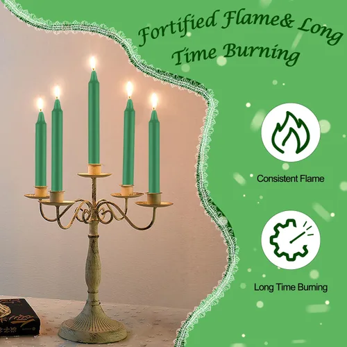 Miniatura 5 de Tobeape Spell Chime Candles 24 velas verdes, 4 pulgadas de alto, sin perfume, mini vela mágica cónica a granel para brujería, altar wiccano