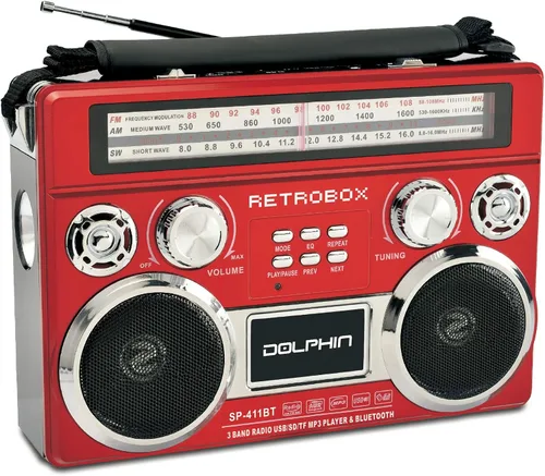 Miniatura 7 de Dolphin Radio AM/FM portátil Bluetooth RETROBOX (negro)