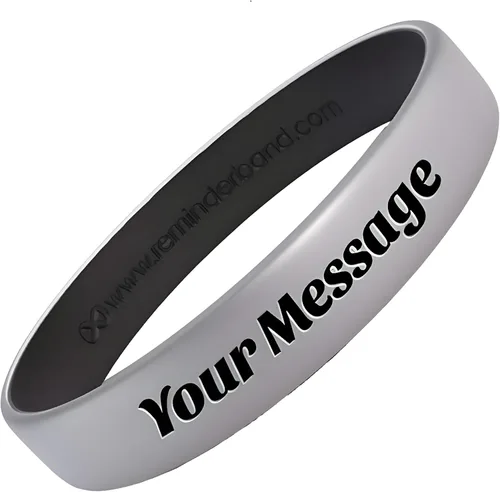 Miniatura 14 de Reminderband - Pulseras lujosas de silicona y goma para motivación, eventos, regalos, apoyo, recaudación de fondos y concientización, para hombres