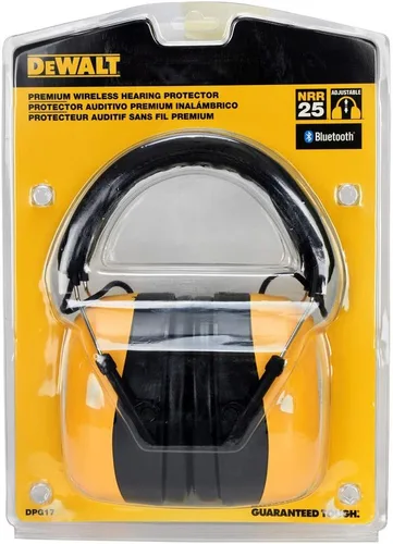 Miniatura 4 de DEWALT DPG17 Protección auditiva recargable Bluetooth, Negro/Amarillo, Diadema ajustable, NRR 25
