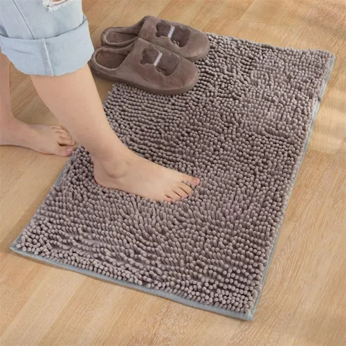 Miniatura 14 de Reyox Tapete de baño de felpilla gruesa, suave, duradero, absorbente de agua, de secado rápido, antideslizante, para cocina, baño, dormitorio, Café