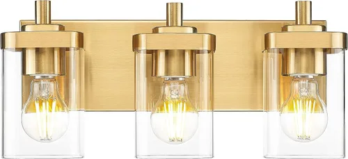 Miniatura 11 de Lámparas de baño, lámpara de tocador moderna de 4 luces con pantalla en forma de copa de vino de vidrio transparente, accesorios de iluminación Negro