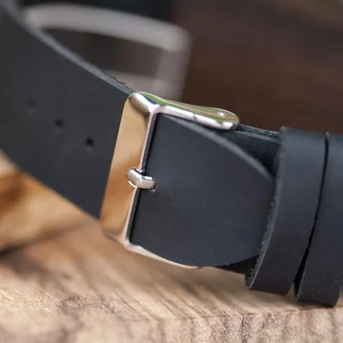 Miniatura 7 de BOBO BIRD Reloj de madera de bambú para hombre con correa de cuero de vaca negra, 12 agujeros, diseño temporizador, relojes deportivos casuales