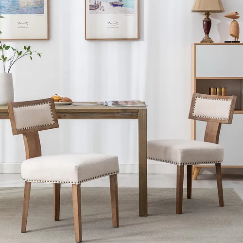 Miniatura 46 de RIVOVA Juego de 4 sillas de comedor modernas de mediados de siglo, tapizadas de piel sintética, sillas Parson modernas sin brazos de cocina, sillas