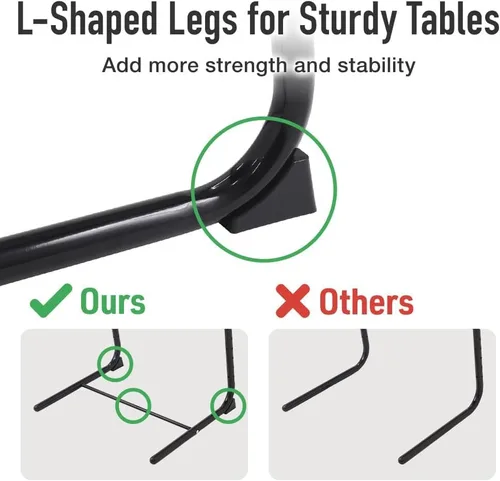 Miniatura 6 de Japard Mesa plegable para TV, mesita de noche pequeña con soporte para tazas, ajustable de 6 alturas y 3 ángulos de inclinación (negro, 2 piezas)