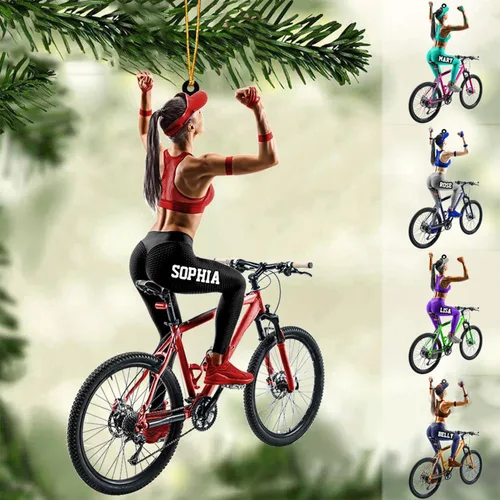 Miniatura 5 de Adorno plano de acrílico personalizado para hombre, triatlón, atleta, motociclista, bicicleta, adorno acrílico, regalo para ciclistas para amantes