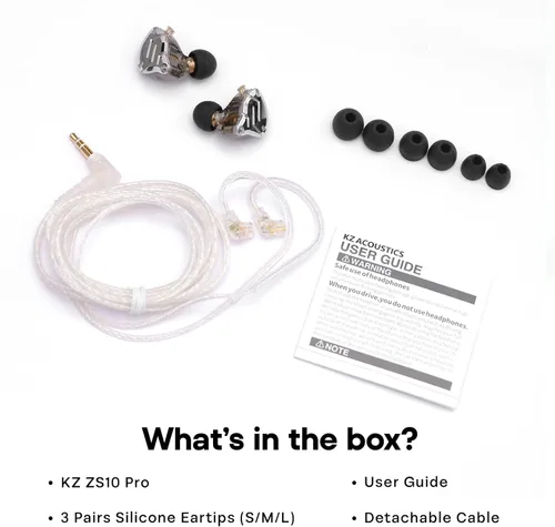 Miniatura 9 de Linsoul KZ ZS10 Pro, auriculares intraauriculares HiFi con 5 controladores 4BA+1DD, auriculares para juegos, auriculares híbridos IEM con placa