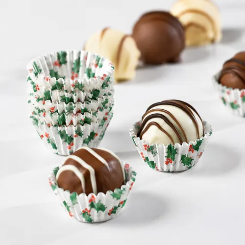 Miniatura 2 de Glassine - Tazas de papel de chocolate n.º 4-1 x 3/4 pulgadas, color marrón con rayas doradas, 200 unidades Dorado marrón