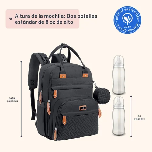 Miniatura 2 de BabbleRoo Pañalera Mochila para pañales de bebé - Bolso de viaje con artículos esenciales para bebés - Mochila multifuncional resistente al agua