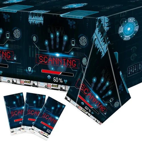 Miniatura 12 de K1tpde Mantel de plástico desechable para despedida de soltera de 3 piezas con temática costera, diseño de copa de vino azul, diseño de estrella