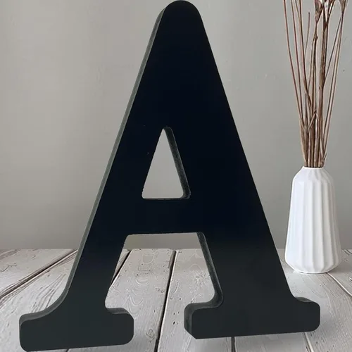 Miniatura 8 de AOCEAN Letras de madera negra de 12 pulgadas, letras de madera sin terminar para Halloween, letras decorativas de pie, tablero de señalización