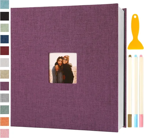 Miniatura 15 de Álbum de fotos autoadhesivo con páginas adhesivas, álbumes de fotos magnéticos para fotos de 4x6, 5x7, 8x10, libros con páginas adhesivas para bebé