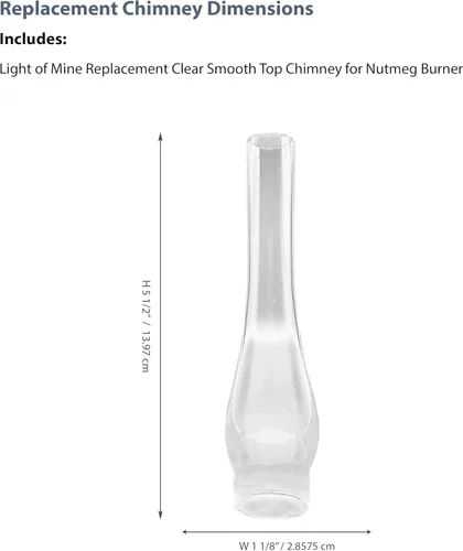 Miniatura 2 de Luz mía: Chimenea de reemplazo de lámpara de aceite de 1.125 "x 5.5", vidrio de borosilicato transparente, parte superior lisa, reemplazo de globo