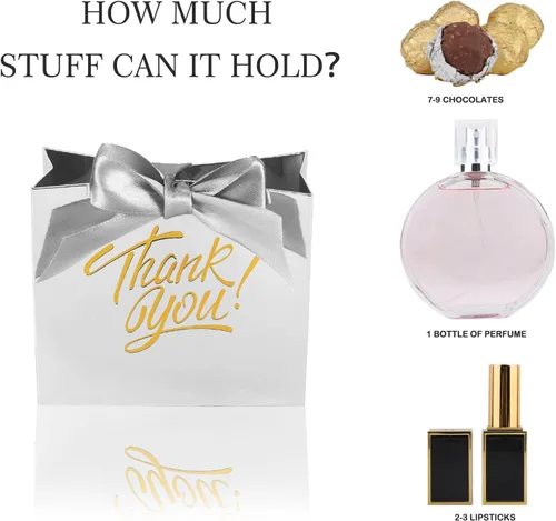 Miniatura 5 de KPOSIYA Bolsas de regalo pequeñas, paquete de 50 bolsas pequeñas de agradecimiento de 4.5 x 1.8 x 3.9 pulgadas, bolsa de favor de fiesta, cajas
