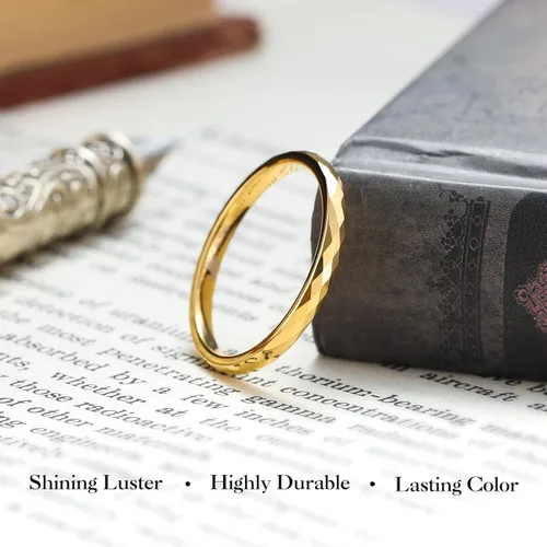 Miniatura 3 de King Will Anillo de boda de carburo de tungsteno para hombres y mujeres, anillo de promesa para pareja de 0.079 pulgadas, 0.176 pulgadas