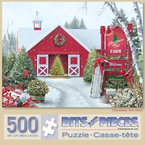 Miniatura 10 de Bits and pieces – rompecabezas de 300 piezas para adultos – Granja de árboles de Navidad - Rompecabezas de nieve de invierno festivo por el artista