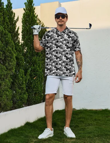 Miniatura 6 de Camisas polo divertidas para hombre de los años 80, camisas de golf de secado rápido que absorben la humedad, divertidas camisas polo de golf