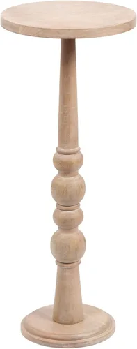 Miniatura 10 de Kate and Laurel Wegner Coastal Mesa Redonda de Madera para Bebidas, 8 x 23 pulgadas, Blanqueado, Mesa de Pedestal Elegante y Duradera para Usar como