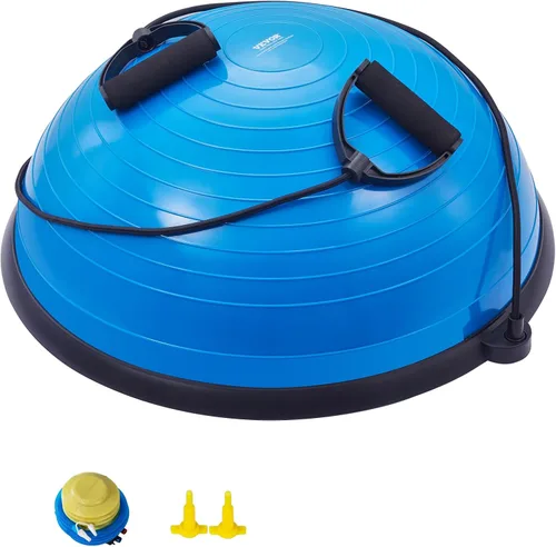 Miniatura 10 de VEVOR Half Exercise Ball Trainer, 23/26 inch Balance Ball Trainer, 1500lbs Capacity Stability Ball, Yoga Ball with Resistance Bands & Foot Pump