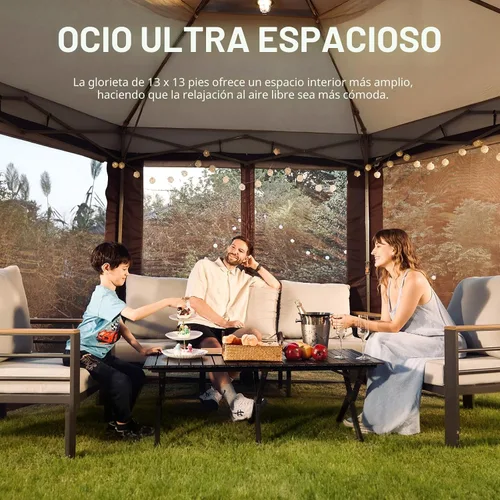Miniatura 4 de CROWN SHADES Cenador desplegable de 13 x 13 pulgadas con mosquiteras, cenador portátil patentado CENTERLOK de 6 caras, tela recubierta plateada