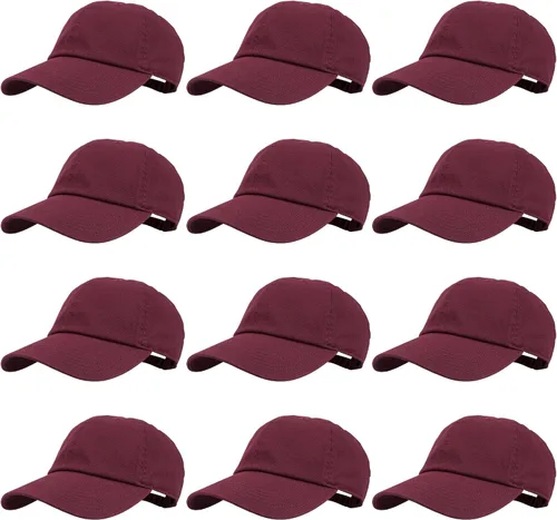 Miniatura 97 de Gelante Gorras de béisbol 100% algodón liso en blanco tamaño ajustable al por mayor a granel de 12
