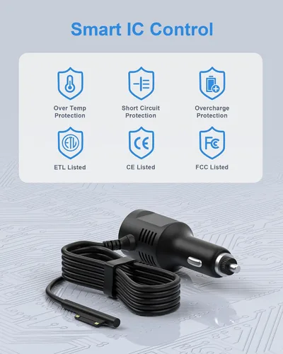Miniatura 7 de Surface Pro Cargador de coche 15V2.58A Surface Car Adapter para Microsoft Surface Pro 3/Pro 4/Pro 5/Pro 6/Pro 7/Pro X Tablet, Surface Book, Surface