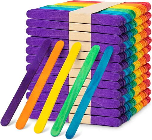 Miniatura 12 de Darice Palitos de paletas para manualidades, 4.5 pulgadas, 1000 piezas, 500 palitos de madera de colores arcoíris para manualidades, 500 palos