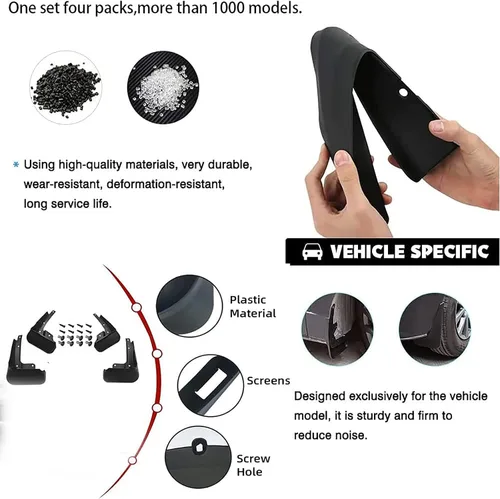 Miniatura 5 de Guardabarros de coche para Kia Picanto 2011-2018 Molded Personalizado Delantero y Trasero Guardabarros Guardabarros Kit de 4 Piezas Accesorios