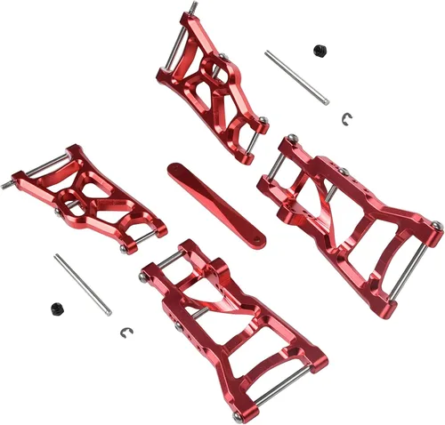 Hosim Juego de brazos A de suspensión delantera y trasera de aluminio a control remoto, barra de amarre para 1/10 Slash 2WD RC Car Upgrade Parts Hop