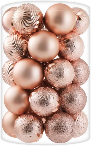 Miniatura 29 de 34 piezas Adornos de bola de Navidad azul bebé irrompibles de plástico para árbol de Navidad, decoraciones para fiesta de Navidad, oficina en casa