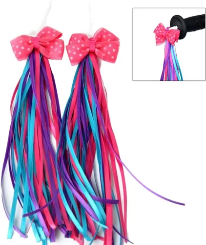 Miniatura 3 de SEWACC 1 par de serpentinas de bicicleta coloridos empuñaduras de manillar de bicicleta cintas de borla arco iris serpentinas de bicicleta Scooter