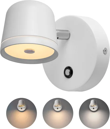 Miniatura 14 de Aisilan Lámpara de pared LED con enchufe con control de atenuación táctil. Lámpara de pared ajustable con ángulo montado en la pared, antirreflejos