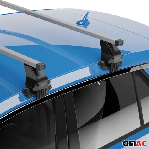 Miniatura 6 de OMAC Portaequipajes de techo liso para Mazda CX-3 2016-2021, color gris, 2 piezas antirrobo para viajes, kayak, canoa, surf, esquí, snowboard