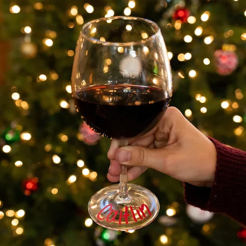 Miniatura 7 de Rotuladores de vino para copas de vino, marcadores de bebidas lavables, perfectos para fiestas de vacaciones, accesorios de bar en casa, regalos