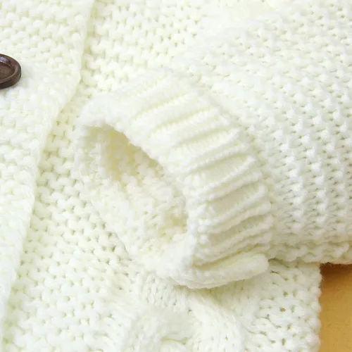Miniatura 5 de TBUIALL Conjunto de suéter de invierno para bebés, niños y niñas, para mantener el calor, de punto, con capucha, lindo oído
