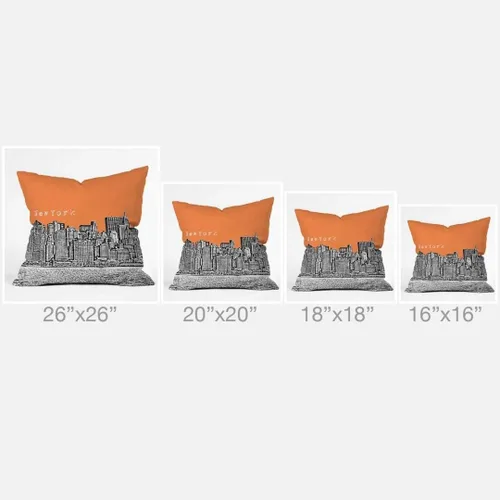 Miniatura 3 de Negar diseños Pájaro Ave Nueva York Naranja Throw Pillow