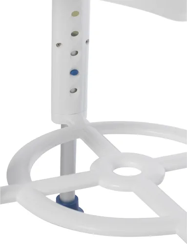 Miniatura 3 de Drive Medical Taburete de baño con asiento giratorio acolchado, blanco con asiento azul